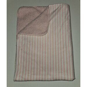 True Baby Pink White Striped Fleece Baby Blanket Lovey Girl SOFT 30x38